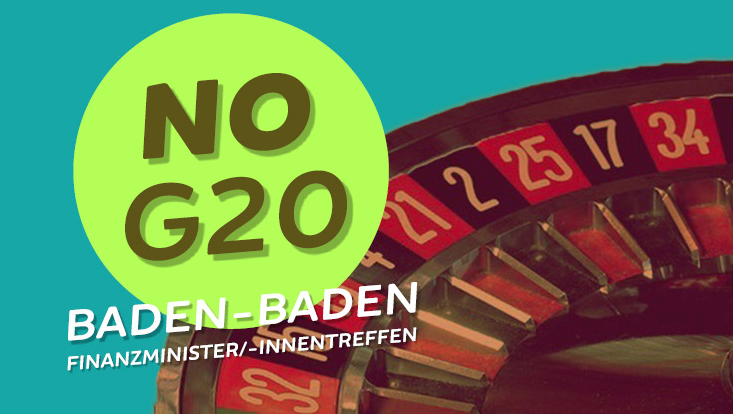 Demo gegen G20-Finanzministertreffen in Baden-Baden