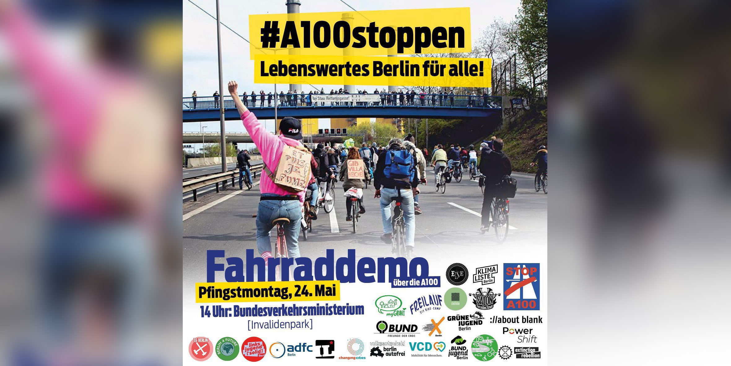Fahrraddemo gegen die A100 in Berlin