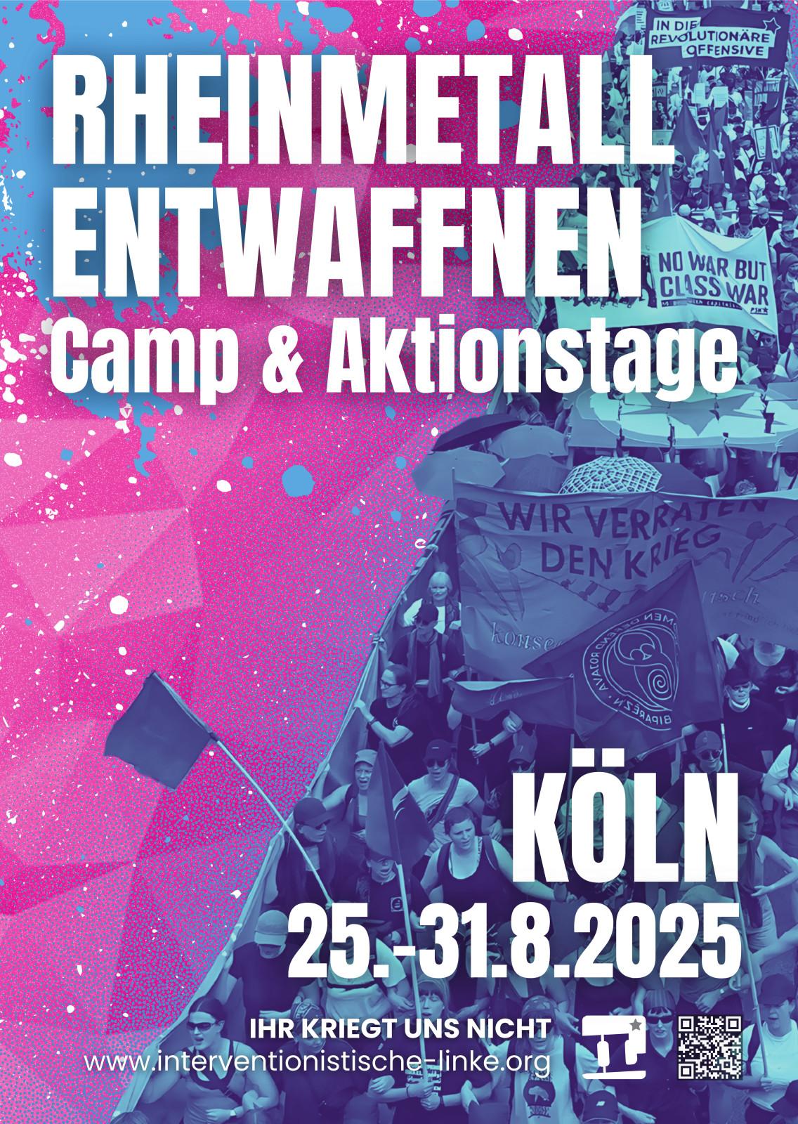 IL-Plakat zum Rheinmetall-Entwaffnen-Camp 2025