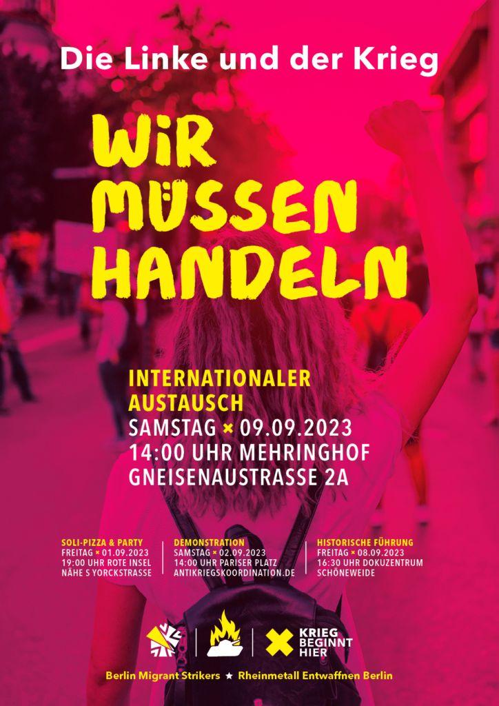 Es ist Krieg. Wir müssen handeln! Veranstaltungsplakat Es ist Krieg. Wir müssen handeln!