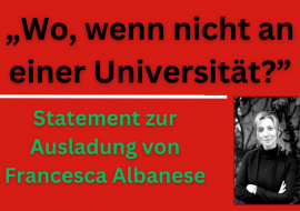 Statement zur Ausladung von Francesca Albanese