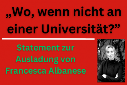 Statement zur Ausladung von Francesca Albanese