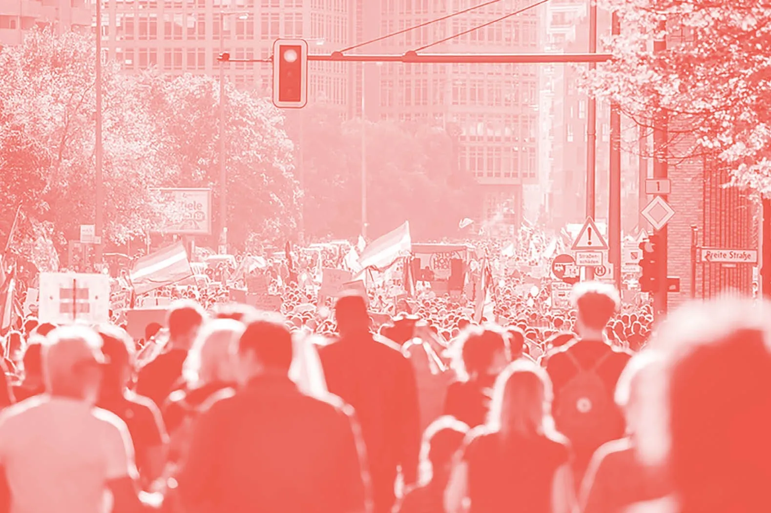 Aufnahme von einer großen Demonstration