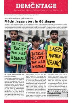 Zeitung Demontage - Titel: Flüchtlingsprotest in Göttingen