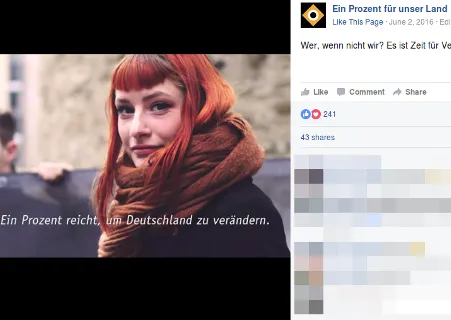 Facebook post von 1% 