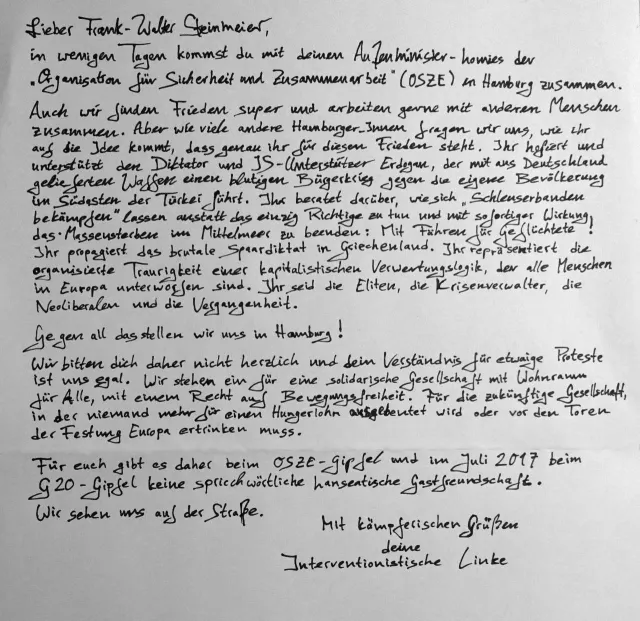 Unser Brief an FWS