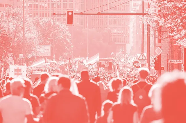 Aufnahme von einer großen Demonstration