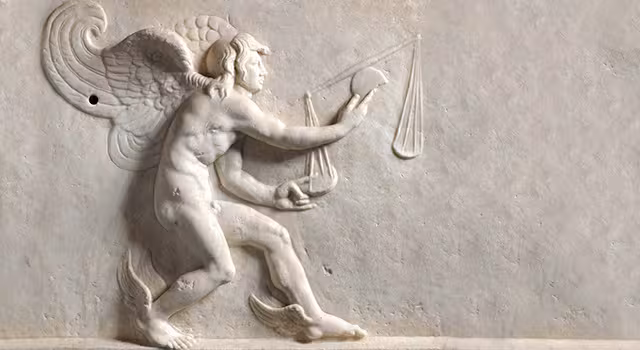 Das Bild zeigt ein Relief mit dem Abbild des Kairós.