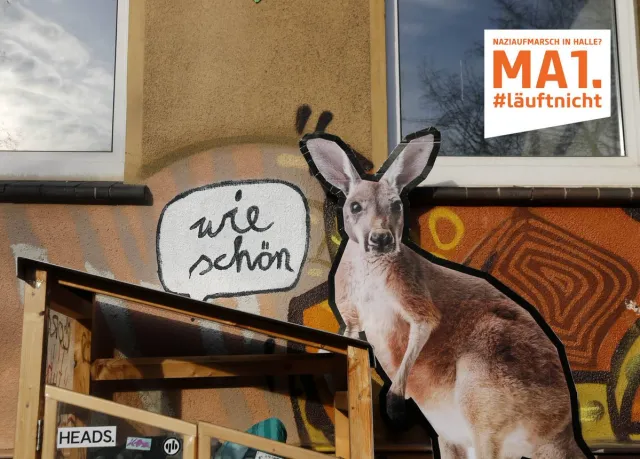 Graffiti ein Känguru was sagt ach wie schön