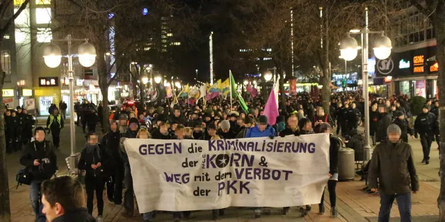 Gegen die Kriminalisierung des UJZ Korn! Weg mit dem Verbot der PKK!