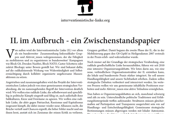  IL Zwischenstandspapier