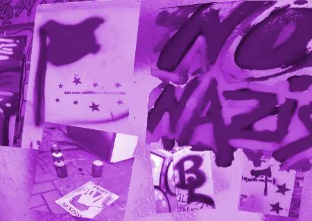 graffiti stencils in lila