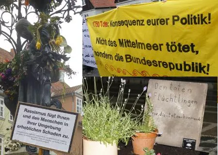 Schilder Collage vom Antirassistischen Aktionstag