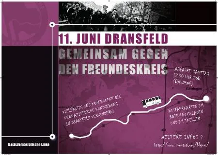 Bus fährt auf einer Linie nach Dransfeld