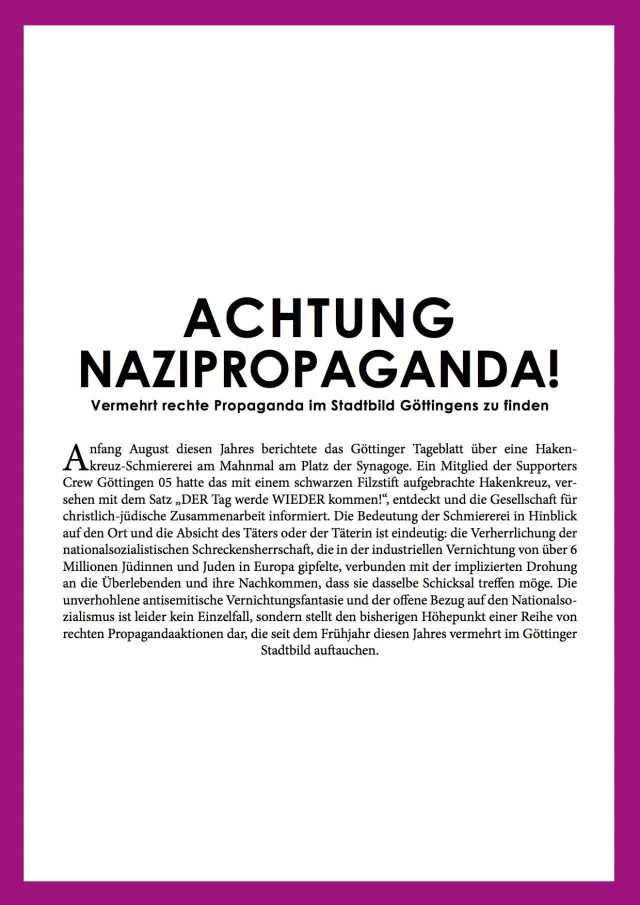 Achtung Nazipropaganda flyer