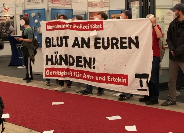 Protest am Stand