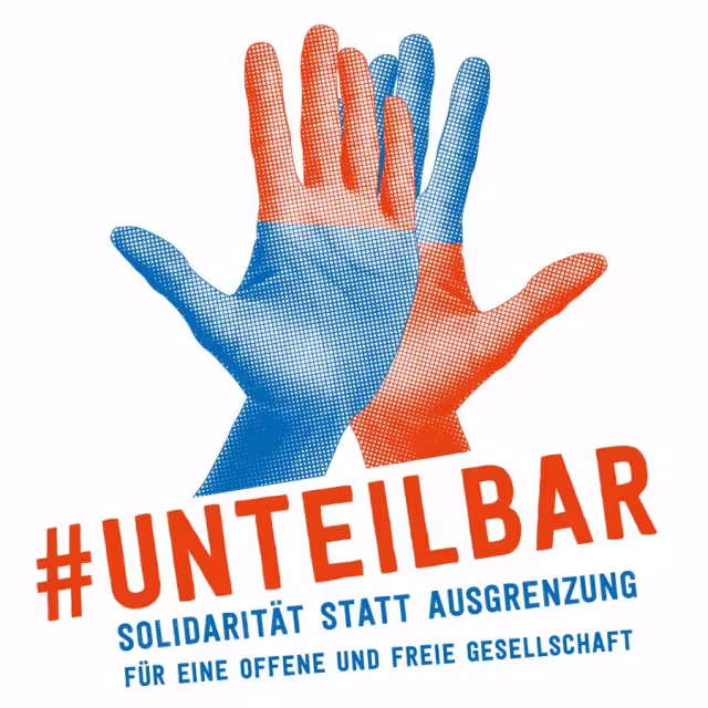 Unteilbar Handflächen nebeneinander