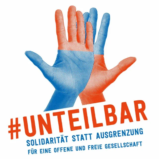 Unteilbar Handflächen nebeneinander